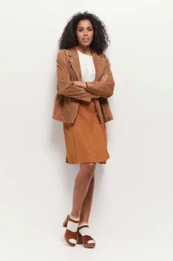 Chaussures^One Step O.Soros - Sandales Plateforme Caramel En Cuir Velours