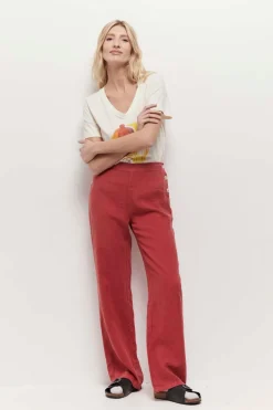 Denims & Pantalons^One Step Pamela - Pantalon A Pont Chilipepper En Lin