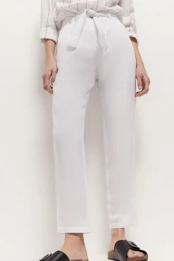 Denims & Pantalons^One Step Pearl - Pantalon Neo-Carotte Blanc Ceinture