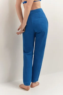 Denims & Pantalons^One Step Pearl - Pantalon Neo-Carotte Santorin Blue Ceinture