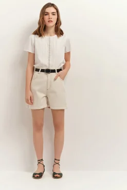 Jupes & Shorts^One Step Pixie - Short En Jean Ecru