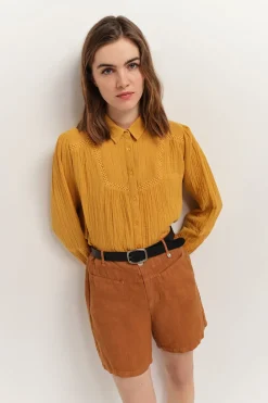 Jupes & Shorts^One Step Podium - Short Caramel En Lin