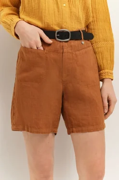 Jupes & Shorts^One Step Podium - Short Caramel En Lin