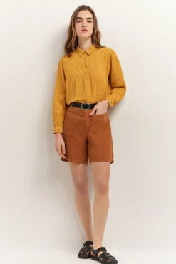 Jupes & Shorts^One Step Podium - Short Caramel En Lin