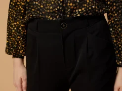 Denims & Pantalons^One Step Poppy - Pantalon Droit Noir Facon Laine Froide