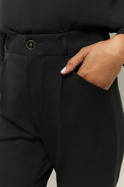 Denims & Pantalons^One Step Poppy - Pantalon Droit Noir Facon Laine Froide