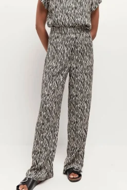 Denims & Pantalons^One Step Pride - Pantalon Beige Lenzing Ecovero A Imprime Zebre Abstrait