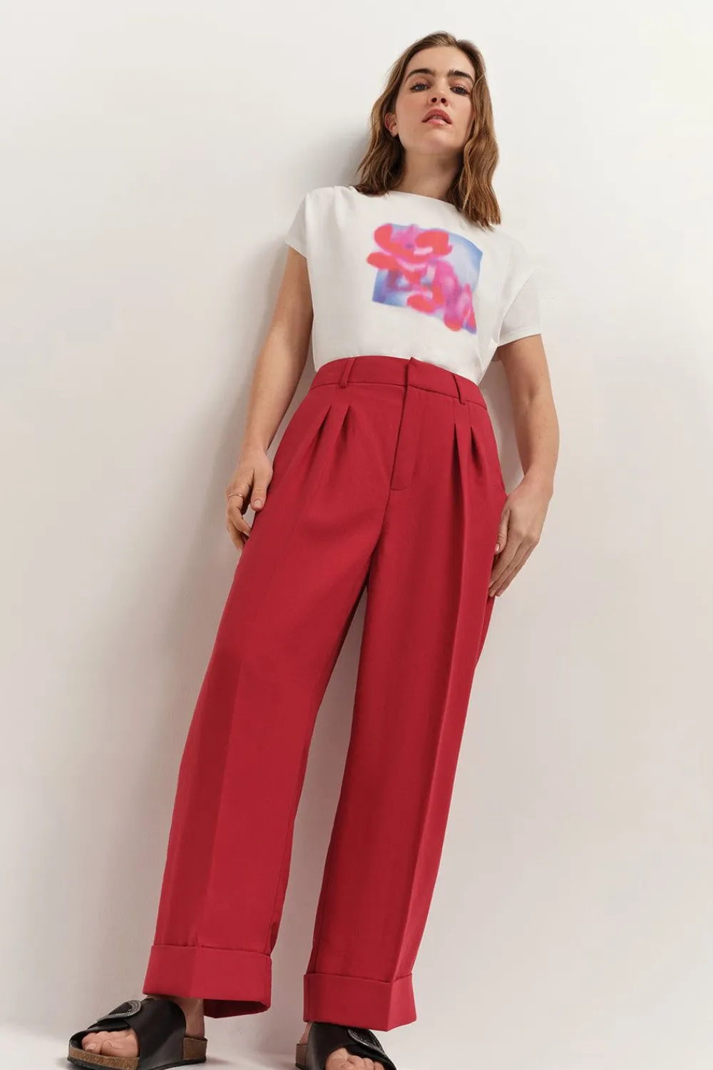 Denims & Pantalons^One Step Puzzle - Pantalon De Costume Cropped Chilipepper En Polyester Recycle