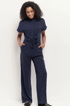Robes & Combinaisons^One Step Rafal - Combinaison Pantalon Marine A Col Collerette En Lyocell®
