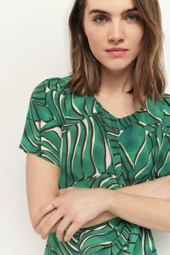 Robes & Combinaisons^One Step Rami - Robe Green Grass A Imprime Palmes Arty