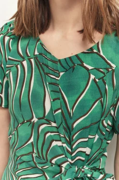 Robes & Combinaisons^One Step Rami - Robe Green Grass A Imprime Palmes Arty