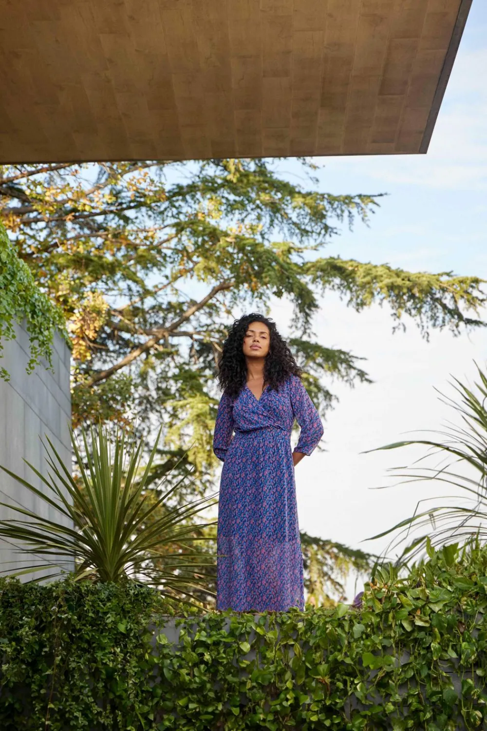 Robes & Combinaisons^One Step Ravna - Robe Longue Marine A Imprime Bouquet Graphique En Polyester Recycle