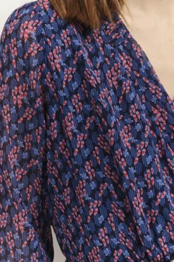 Robes & Combinaisons^One Step Ravna - Robe Longue Marine A Imprime Bouquet Graphique En Polyester Recycle