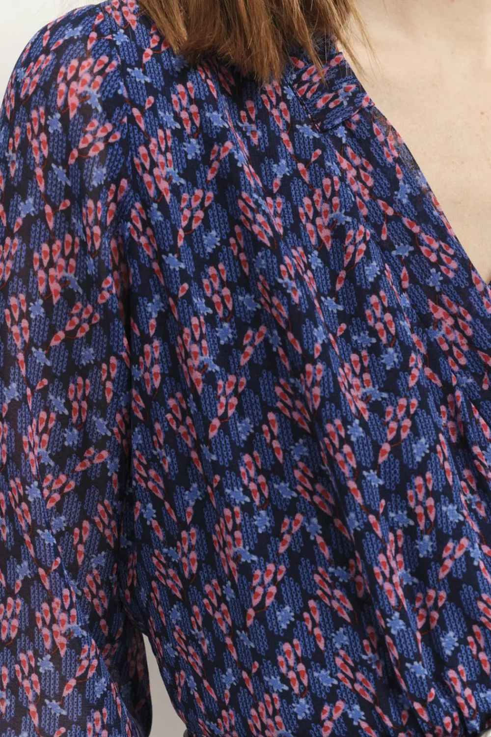 Robes & Combinaisons^One Step Ravna - Robe Longue Marine A Imprime Bouquet Graphique En Polyester Recycle