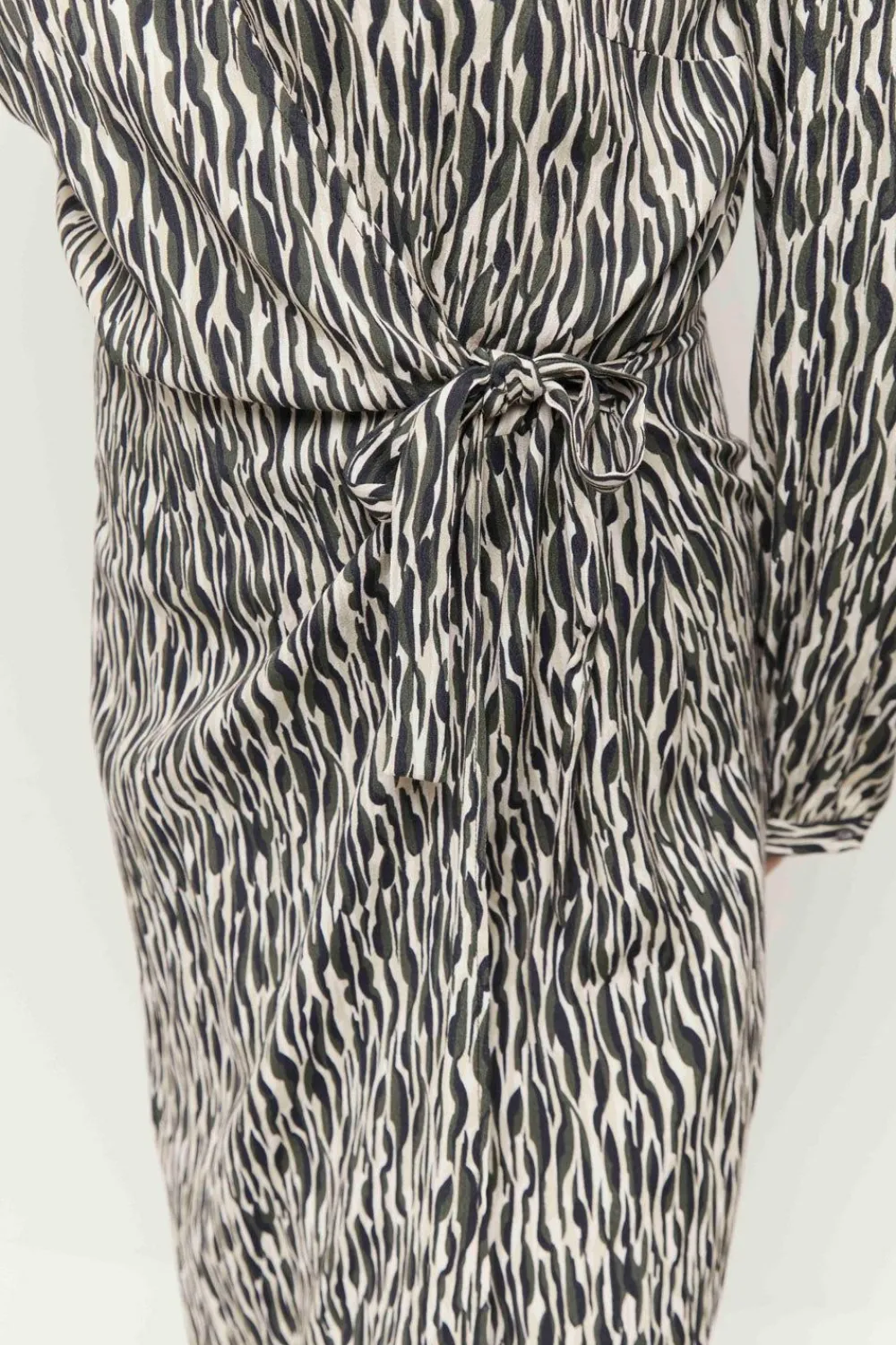 Robes & Combinaisons^One Step Reachy - Robe Longue Beige Lenzing Ecovero A Imprime Zebre Abstrait