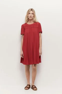 Robes & Combinaisons^One Step Revia - Robe Chilipepper En Crepe Broderies Ton Sur Ton