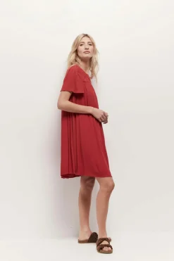 Robes & Combinaisons^One Step Revia - Robe Chilipepper En Crepe Broderies Ton Sur Ton