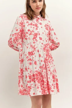 Robes & Combinaisons^One Step Richtie - Robe Hibiscus Lenzing Ecovero A Imprime Faience Boheme