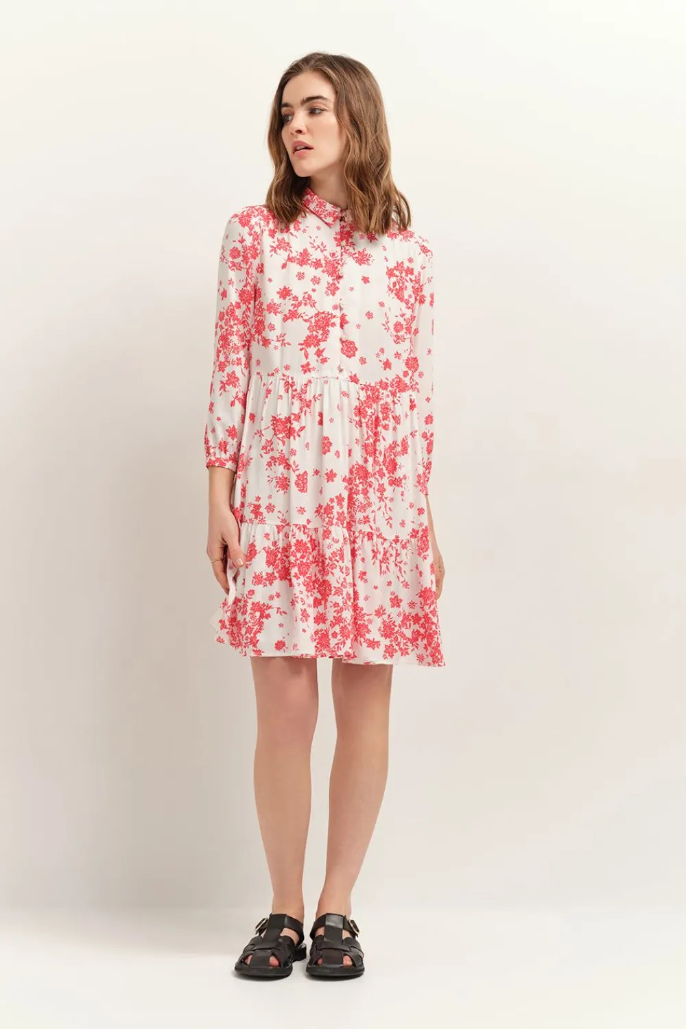 Robes & Combinaisons^One Step Richtie - Robe Hibiscus Lenzing Ecovero A Imprime Faience Boheme