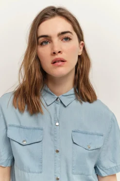 Robes & Combinaisons^One Step Rieg - Robe Chemise Baby Blue Lyocell®