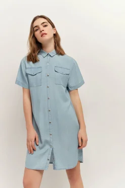 Robes & Combinaisons^One Step Rieg - Robe Chemise Baby Blue Lyocell®