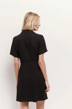 Robes & Combinaisons^One Step Rikko - Robe Manteau Noire En Lin