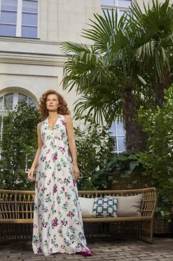 Robes & Combinaisons^One Step Rituel - Robe Longue Ecrue Borderie Anglaise A Imprime Jour De Fete