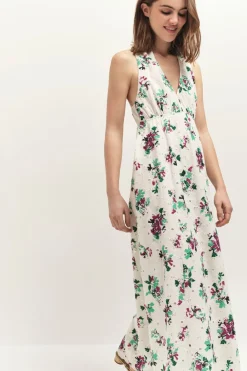 Robes & Combinaisons^One Step Rituel - Robe Longue Ecrue Borderie Anglaise A Imprime Jour De Fete