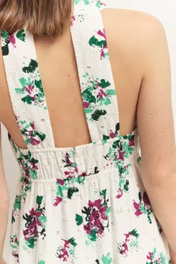 Robes & Combinaisons^One Step Rituel - Robe Longue Ecrue Borderie Anglaise A Imprime Jour De Fete