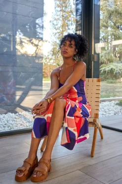 Robes & Combinaisons^One Step Roba - Robe Longue Dos-Nu Orchidee Lenzing Ecovero A Imprime Aube D'Ete