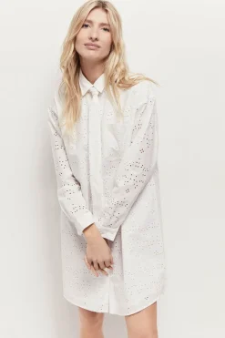 Robes & Combinaisons^One Step Romea - Robe Chemise Ecrue En Broderie Anglaise