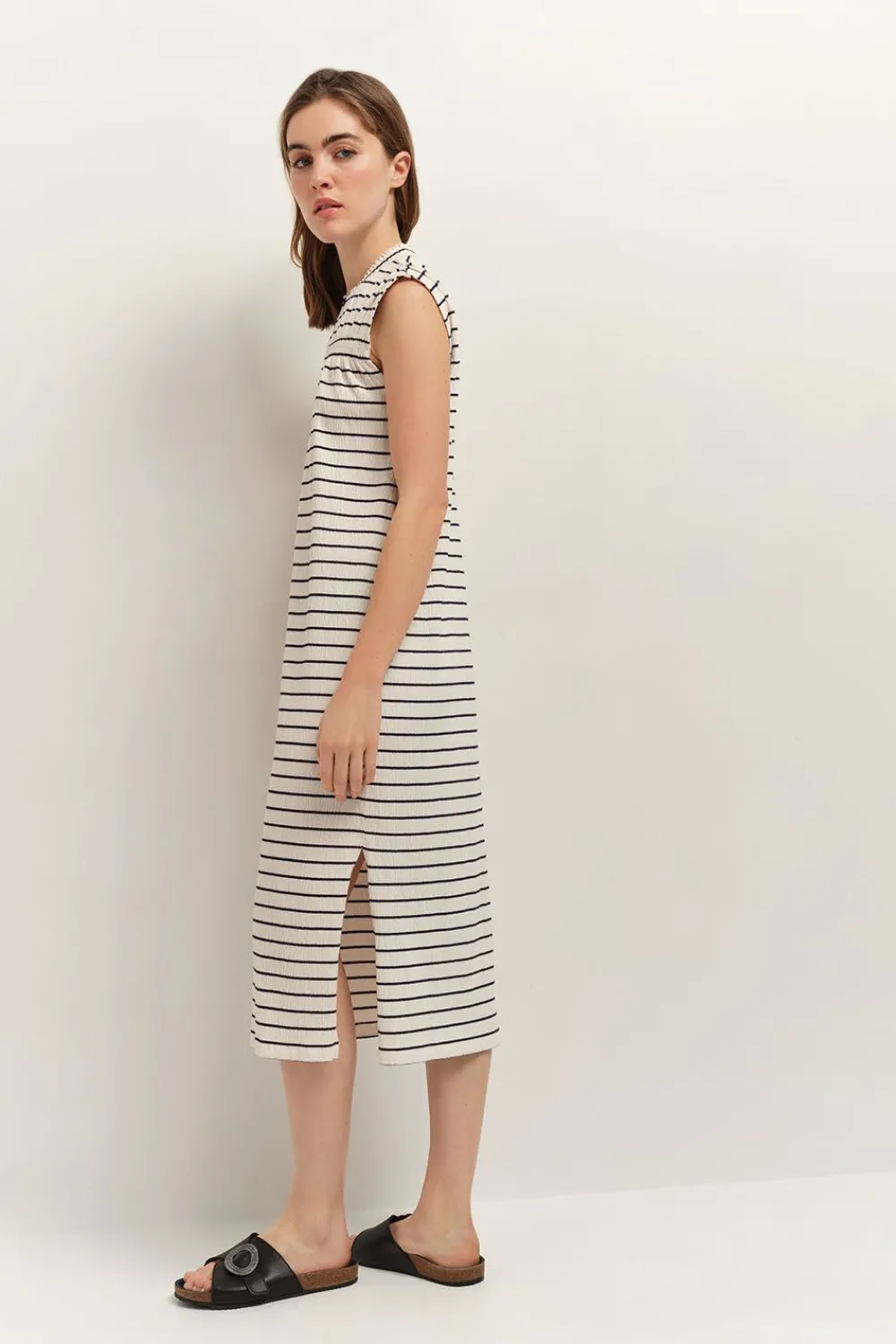 Robes & Combinaisons^One Step Romy - Robe Mariniere Ecrue Rayures Marine