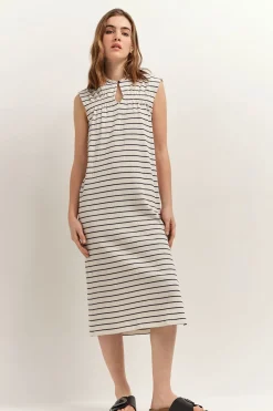 Robes & Combinaisons^One Step Romy - Robe Mariniere Ecrue Rayures Marine