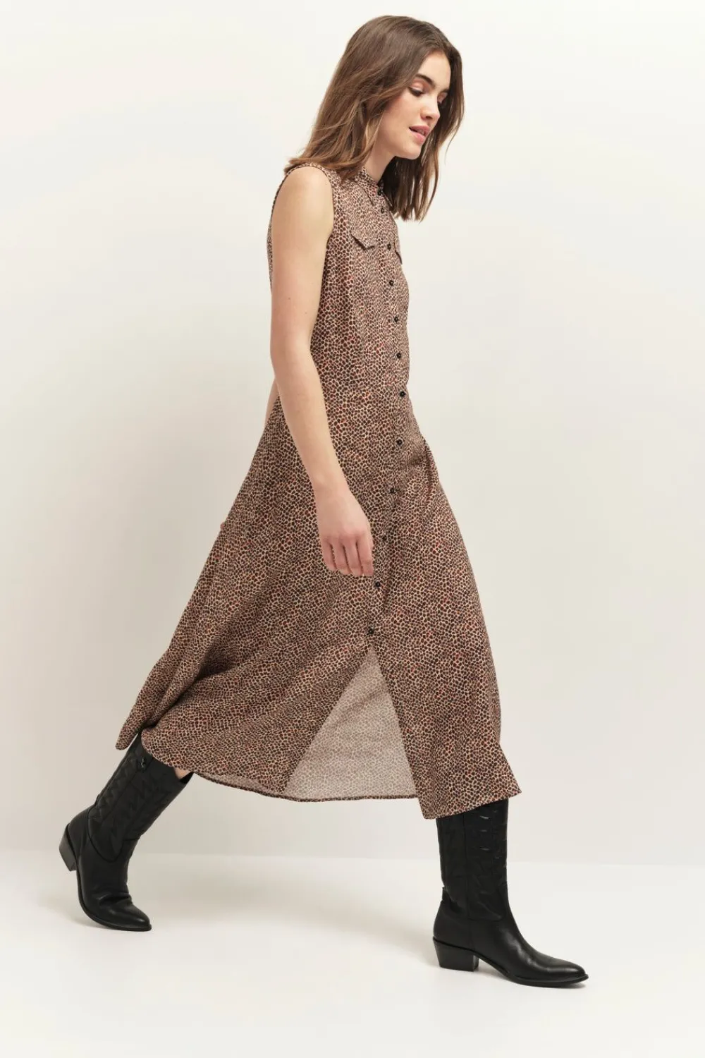 Robes & Combinaisons^One Step Roxy - Robe Chemise Longue Sand A Imprime Mini Girafon