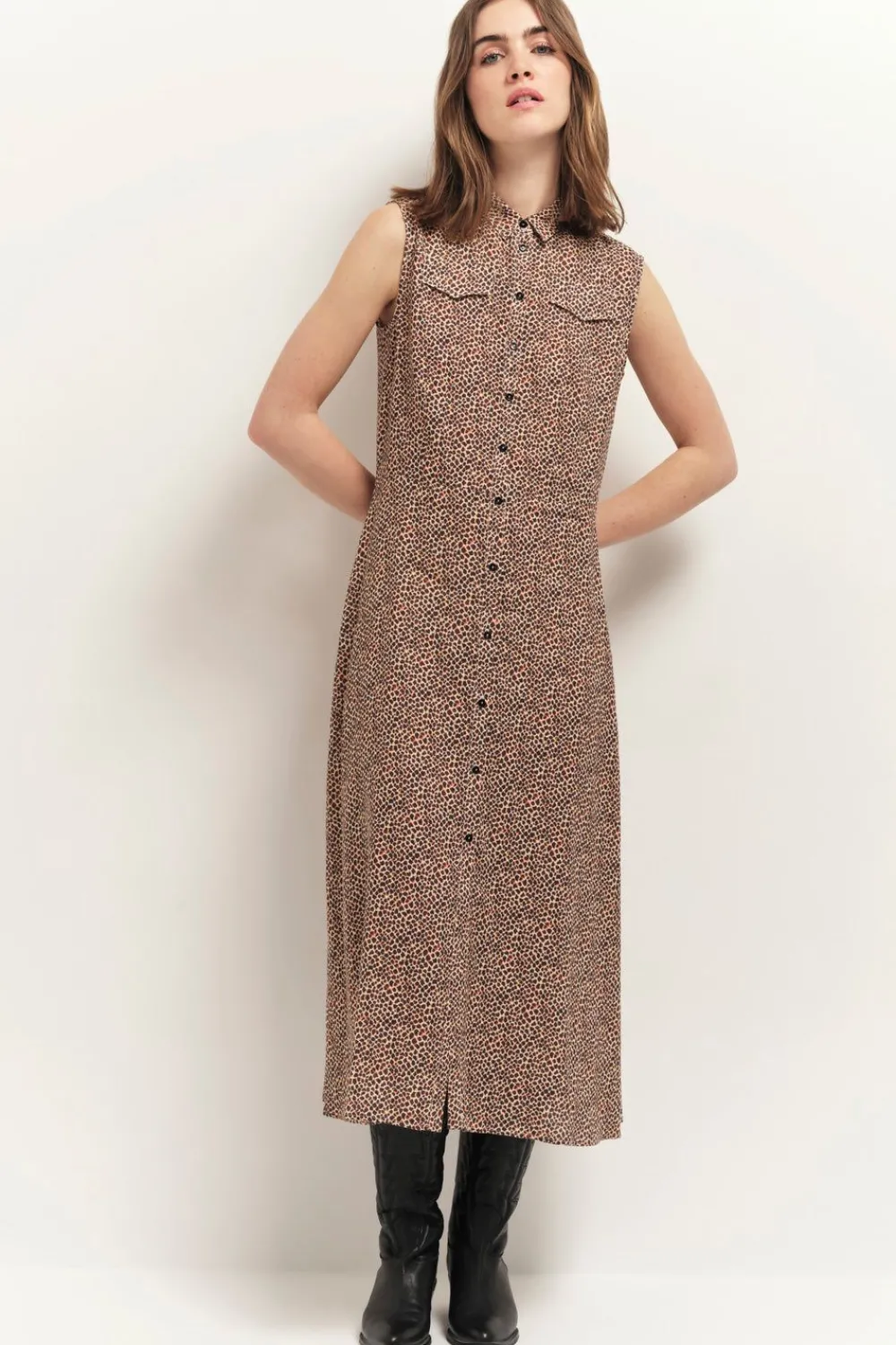 Robes & Combinaisons^One Step Roxy - Robe Chemise Longue Sand A Imprime Mini Girafon