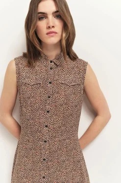 Robes & Combinaisons^One Step Roxy - Robe Chemise Longue Sand A Imprime Mini Girafon