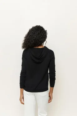 Pulls, Gilets & Sweats^One Step Taiga - Cardigan Noir A Capuche Et Clous