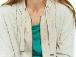 Pulls, Gilets & Sweats^One Step Tara - Cardigan Ficelle Tricot A Capuche Et Clous