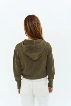 Pulls, Gilets & Sweats^One Step Tara - Cardigan Kaki Zippe A Capuche