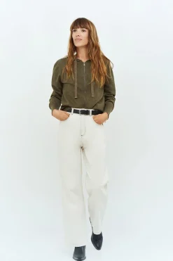 Pulls, Gilets & Sweats^One Step Tara - Cardigan Kaki Zippe A Capuche