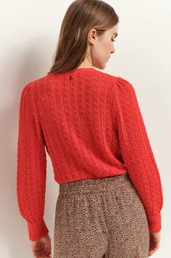 Pulls, Gilets & Sweats^One Step Tarry - Cardigan Reversible Capucine Tricot Ajoure