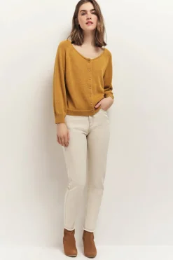 Pulls, Gilets & Sweats^One Step Taste - Cardigan Miel Tricot Lurex Col Bateau