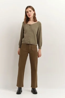 Pulls, Gilets & Sweats^One Step Taste - Cardigan Vetiver Tricot Lurex Col Bateau