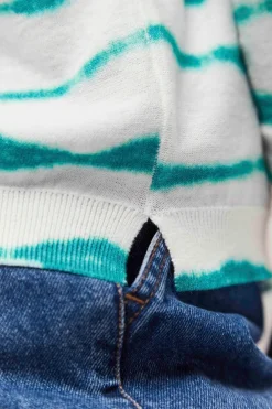 Pulls, Gilets & Sweats^One Step Tecla - Pull Jungle Green Tricot A Motif Rayures Flous