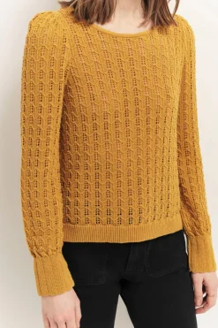 Pulls, Gilets & Sweats^One Step Tessa - Pull Miel Tricot Fin Ajoure