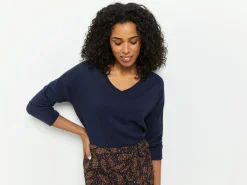 Pulls, Gilets & Sweats^One Step Tzar - Pull Marine Tricot Fin Avec Danseuse Dos