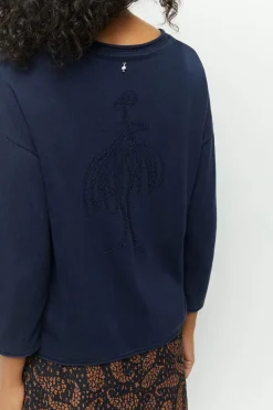Pulls, Gilets & Sweats^One Step Tzar - Pull Marine Tricot Fin Avec Danseuse Dos