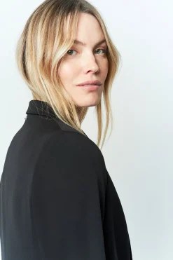 Vestes & Blousons^One Step Vaya - Veste De Costume Noire Facon Laine Froide