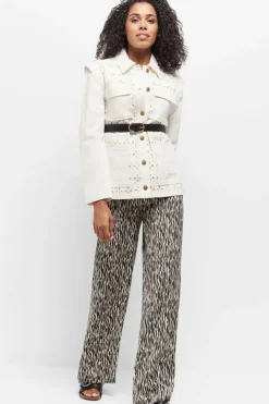 Vestes & Blousons^One Step Vikky - Veste Saharienne Ivoire Brodee A Manches Amovibles