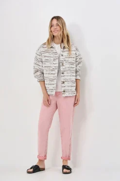 Vestes & Blousons^One Step Viveca - Veste Ecrue Natte Fantaisie Multico